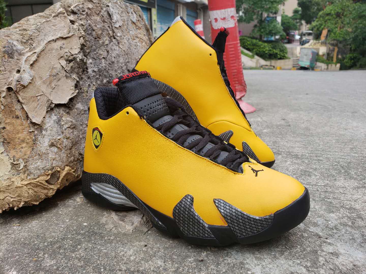 2019 Air Jordan 14 Yellow Black Shoe - Click Image to Close